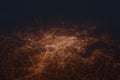 Aerial shot of Kaunas (Lithuania) at night, view from south.