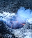 Aerial shot of Kilauea crater in Volcano National Park