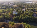 Aerial Shot of Korsun-Shevchenkivsky Historical and Cultural Reserve. Palace of Lopukhins-Demidovs, Ukraine, Kyiv oblast