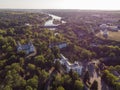 Aerial Shot of Korsun-Shevchenkivsky Historical and Cultural Reserve. Palace of Lopukhins-Demidovs, Ukraine, Kyiv oblast