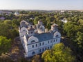 Aerial Shot of Korsun-Shevchenkivsky Historical and Cultural Reserve. Palace of Lopukhins-Demidovs, Ukraine, Kyiv oblast