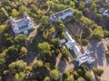 Aerial Shot of Korsun-Shevchenkivsky Historical and Cultural Reserve. Palace of Lopukhins-Demidovs, Ukraine, Kyiv oblast