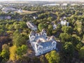 Aerial Shot of Korsun-Shevchenkivsky Historical and Cultural Reserve. Palace of Lopukhins-Demidovs, Ukraine, Kyiv oblast