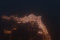 Aerial shot of Kuwait at night, view from south.
