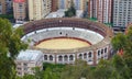 Aerial shot of the La Malagueta Bullring in Malaga, Andalusia, Spain Royalty Free Stock Photo