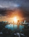 Aerial shot of Lake Eola Park Royalty Free Stock Photo