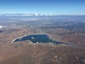 Aerial shot of lake Mathews Royalty Free Stock Photo