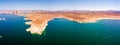 Aerial shot of Lake Powell near Glen Canyon Dam Royalty Free Stock Photo