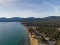Aerial shot of the Lake Tahoe in Sierra Nevada Mountains, the United States Royalty Free Stock Photo