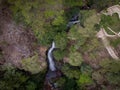 Aerial shot of a landscape of greenery and water - perfect for background Royalty Free Stock Photo