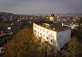 Aerial shot: Malenovice castle, Zlin, Czech Republic Royalty Free Stock Photo