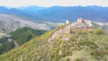 Aerial shot of a medieval fortication ruin