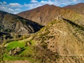 Aerial shot of the medieval Maglic castle near the city of Kraljevo, Serbia.