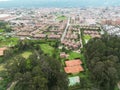 Aerial shot of modern neighborhoods with new houses and beautiful architecture