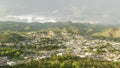 Aerial View of Exotic Tropical Mountain Town Series 4K