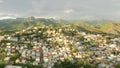 Aerial View of Exotic Tropical Mountain Town Series 4K