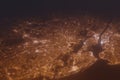 Aerial shot of Newark (New Jersey, USA) at night, view from south. Royalty Free Stock Photo