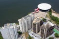 Aerial shot of Niteroi Contemporary Art Museum in Niteroi, Rio de Janeiro, Brazil Royalty Free Stock Photo