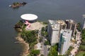 Aerial shot of Niteroi Contemporary Art Museum in Niteroi, Rio de Janeiro, Brazil Royalty Free Stock Photo