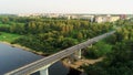 Car Bridge across Western Dvina or Daugava River in Novopolotsk, Belarus