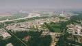 Aerial view of an oil refinery in Cremona close to the Po River. Lombardia, Italy Royalty Free Stock Photo