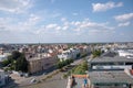 Aerial shot of an old cozy city named Cottbus in Germany