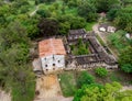 Aerial Shot of Old Deutsch German Colonial Fort in Bagamoyo Historical city part near the Dar Es Salaam on the Indian