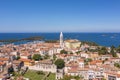 An aerial shot of old town Vrsar, Istria, Croatia Royalty Free Stock Photo