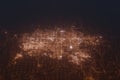 Aerial shot of Omaha (Nebraska, USA) at night, view from south Royalty Free Stock Photo