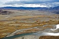 Aerial shot of Orkhon river in Mongolia