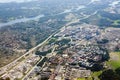 Aerial shot over IT center Kista Stockholm