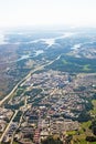 Aerial shot over IT center Kista Stockholm