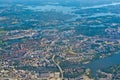 Aerial shot over Solna and Friend`s Arena