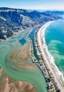 Aerial shot overlooking Stinson Beach