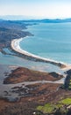 Aerial shot overlooking Stinson Beach