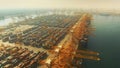 Aerial view of the Port of Jebel Ali, the busiest port in the Middle-East