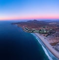 Aerial shot of the Puerto Velero tourist complex in the Coquimbo region, Chile. Royalty Free Stock Photo