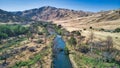 Aerial shot of Putah Creek in California