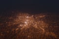 Aerial shot of Rochester (New York, USA) at night, view from south. Royalty Free Stock Photo