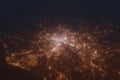 Aerial shot of Rome (Italy) at night, view from south. Royalty Free Stock Photo