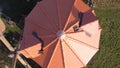 Aerial shot of a roof of a windmill during reconstruction in Czech Republic