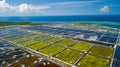Salt extraction farms aerial view Royalty Free Stock Photo