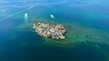 Aerial shot of the Santa Cruz del Islote island in Colombia Royalty Free Stock Photo