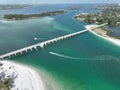 Aerial shot of The Seven Mile Bridge in the Florida Keys Royalty Free Stock Photo