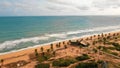 Aerial shot of the shore by the Atlantic Ocean captured in Badagry, Lagos State, Nigeria Royalty Free Stock Photo