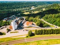 Aerial shot of Sigulda bobsleigh, luge, and skeleton track Royalty Free Stock Photo