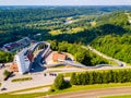 Aerial shot of Sigulda bobsleigh, luge, and skeleton track Royalty Free Stock Photo