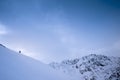 Aerial shot of the snowy Otztal valley in Austria Royalty Free Stock Photo