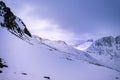 Aerial shot of the snowy Otztal valley in Austria Royalty Free Stock Photo