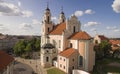 Aerial shot of St. Catherine Kotrynos church in Vilnius Royalty Free Stock Photo